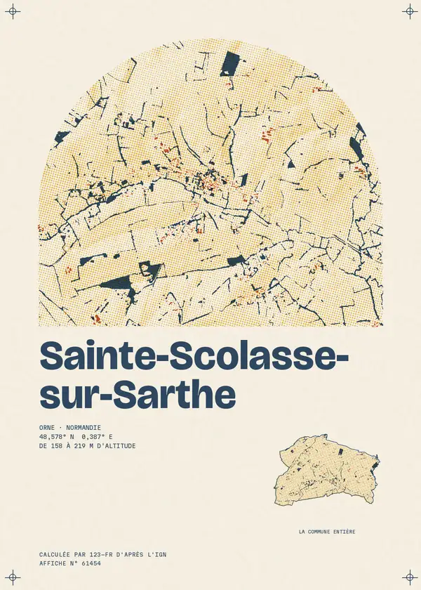 Affiche de Sainte-Scolasse-sur-Sarthe, calculée par 123-fr d'après l'IGN