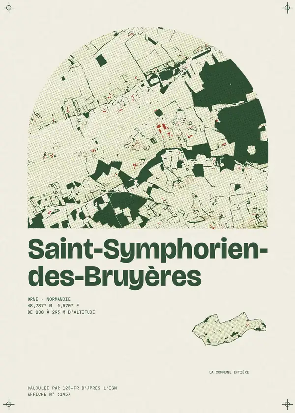 Affiche de Saint-Symphorien-des-Bruyères, calculée par 123-fr d'après l'IGN
