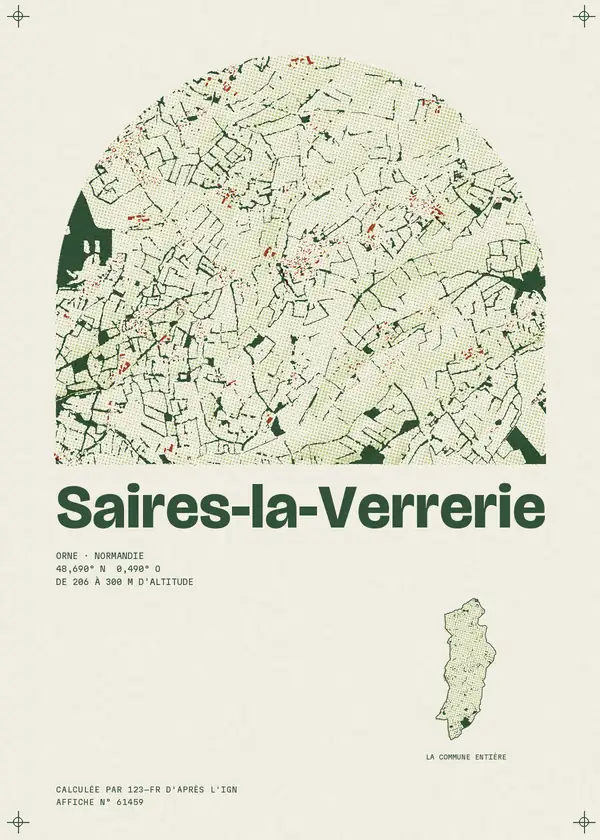 Affiche de Saires-la-Verrerie, calculée par 123-fr d'après l'IGN