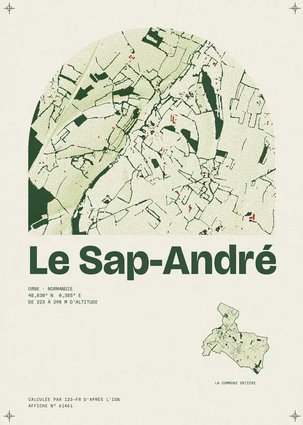 Affiche de Le Sap-André, calculée par 123-fr d'après l'IGN