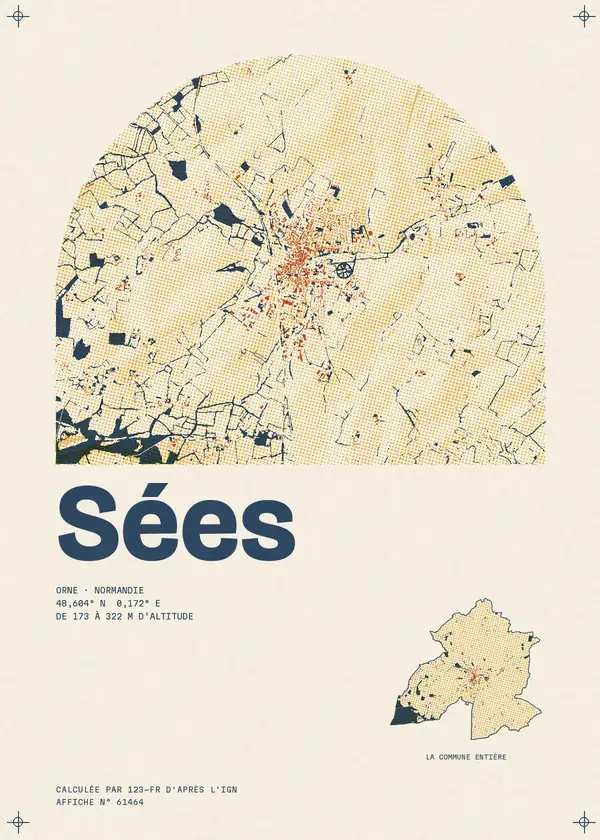 Affiche de Sées, calculée par 123-fr d'après l'IGN
