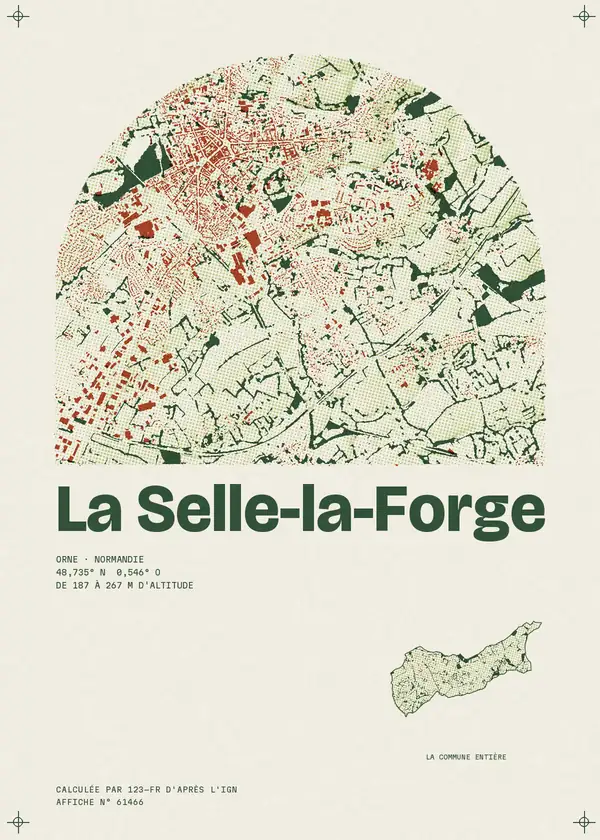 Affiche de La Selle-la-Forge, calculée par 123-fr d'après l'IGN
