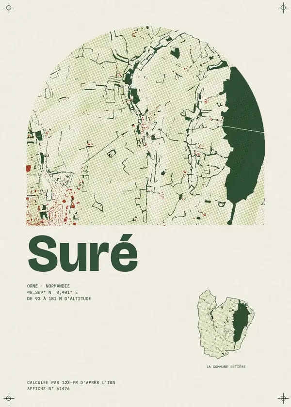 Affiche de Suré, calculée par 123-fr d'après l'IGN