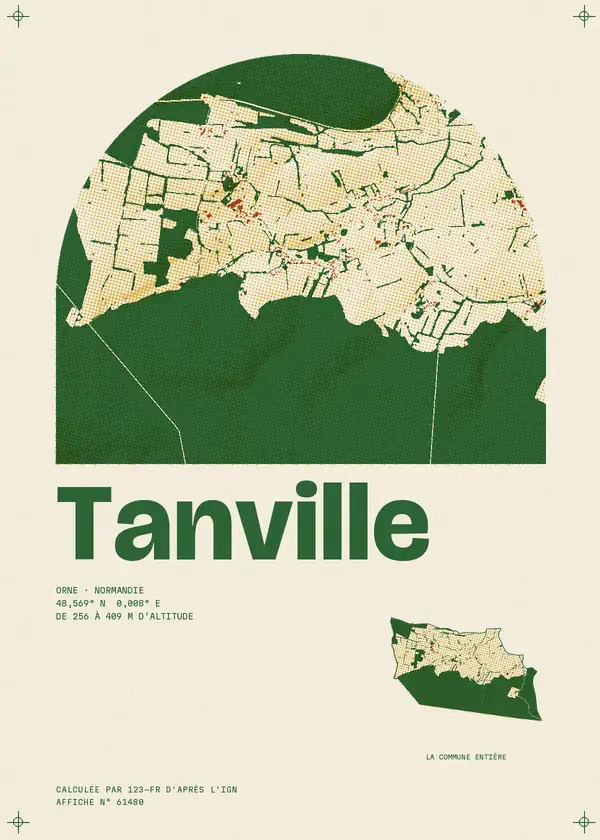 Affiche de Tanville, calculée par 123-fr d'après l'IGN