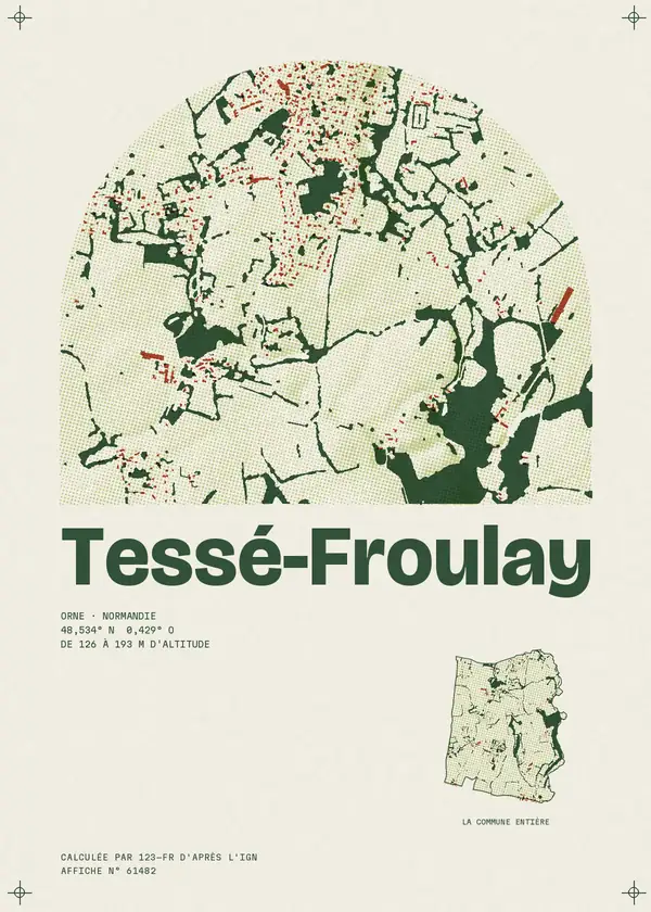 Affiche de Tessé-Froulay, calculée par 123-fr d'après l'IGN