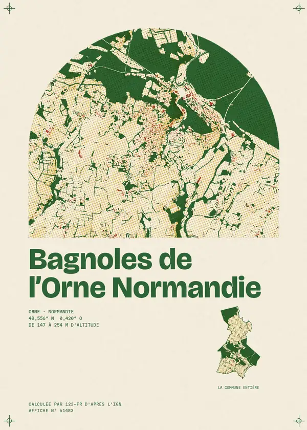 Affiche de Bagnoles de l'Orne Normandie, calculée par 123-fr d'après l'IGN