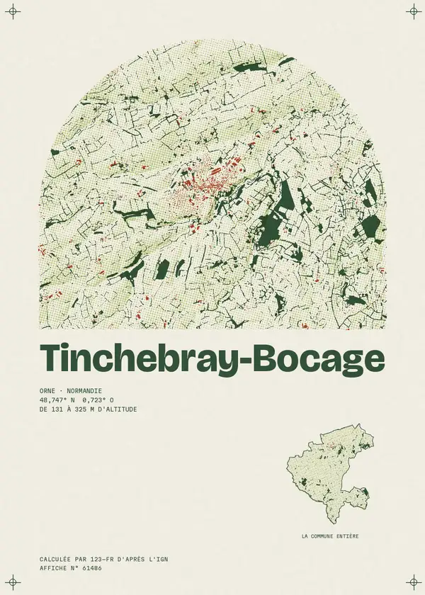 Affiche de Tinchebray-Bocage, calculée par 123-fr d'après l'IGN
