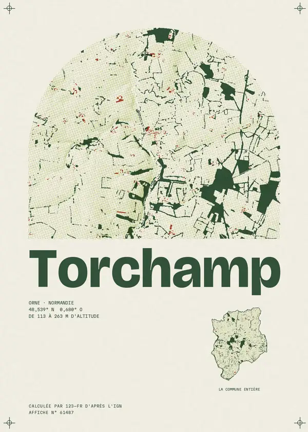 Affiche de Torchamp, calculée par 123-fr d'après l'IGN