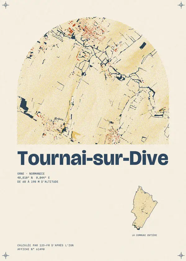 Affiche de Tournai-sur-Dive, calculée par 123-fr d'après l'IGN