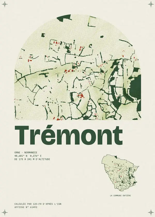 Affiche de Trémont, calculée par 123-fr d'après l'IGN