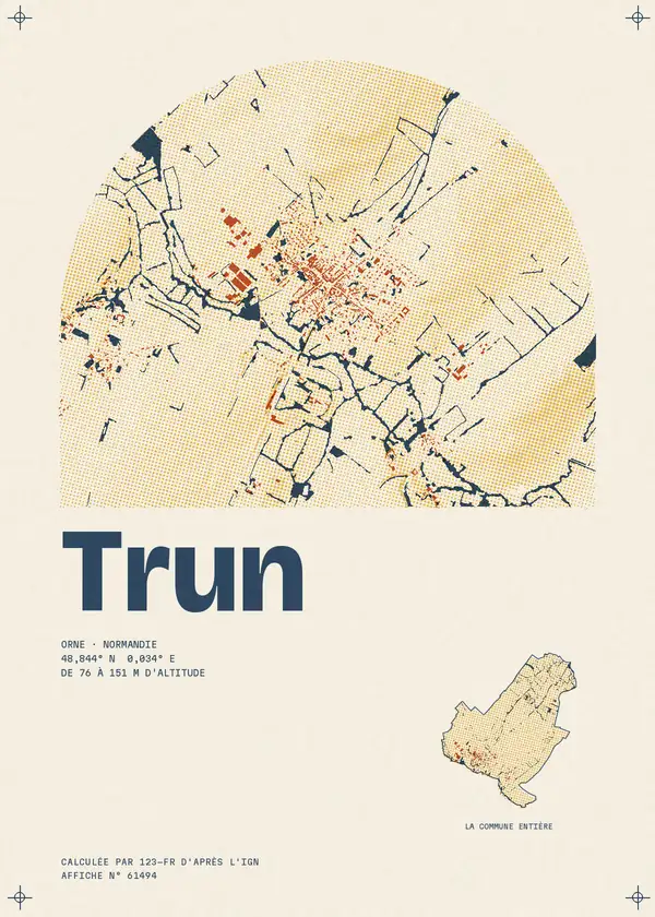 Affiche de Trun, calculée par 123-fr d'après l'IGN