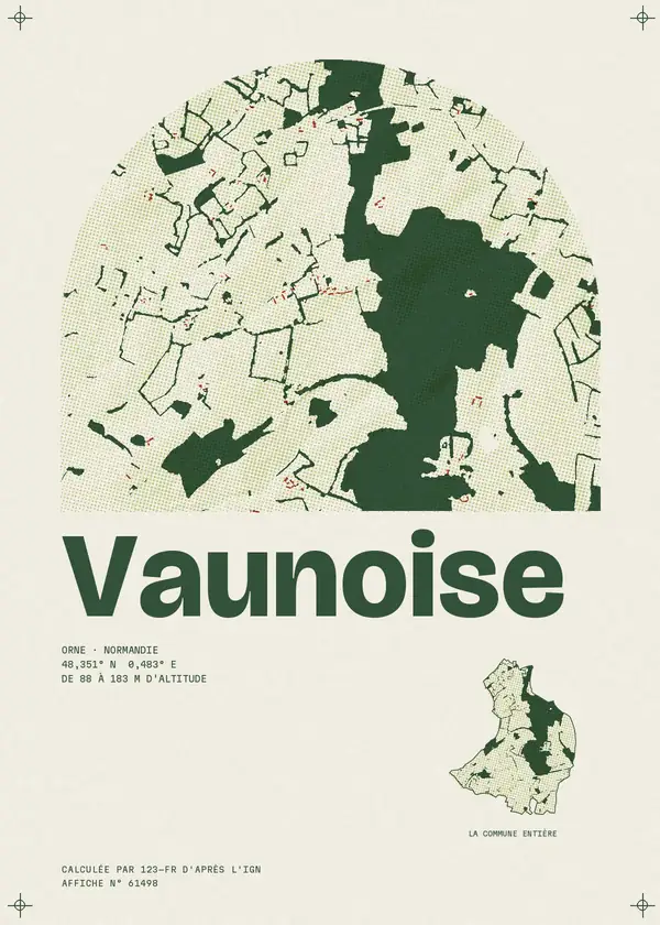Affiche de Vaunoise, calculée par 123-fr d'après l'IGN