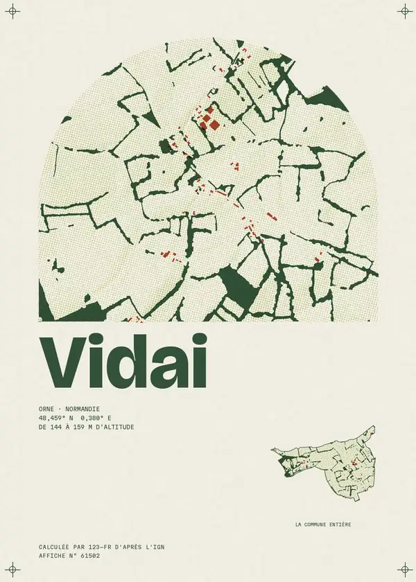 Affiche de Vidai, calculée par 123-fr d'après l'IGN