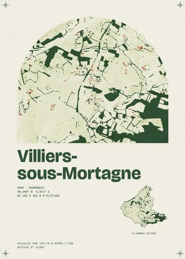 Affiche de Villiers-sous-Mortagne, calculée par 123-fr d'après l'IGN