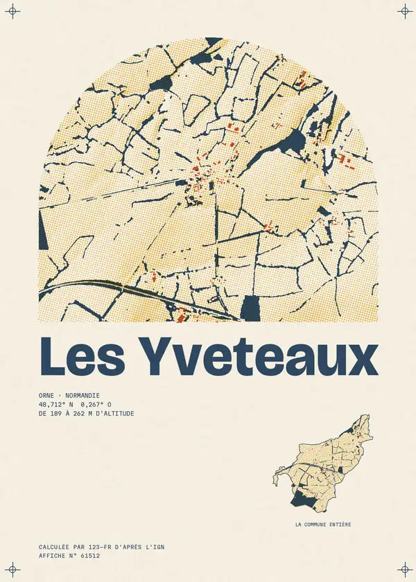 Affiche de Les Yveteaux, calculée par 123-fr d'après l'IGN