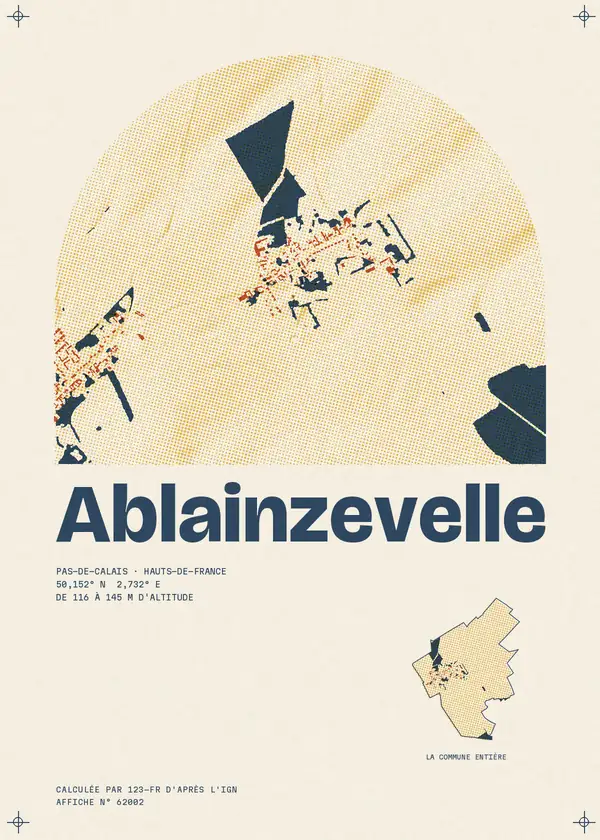 Affiche de Ablainzevelle, calculée par 123-fr d'après l'IGN