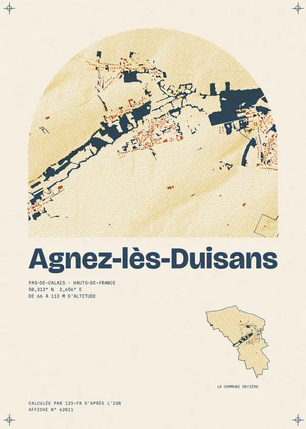 Affiche de Agnez-lès-Duisans, calculée par 123-fr d'après l'IGN