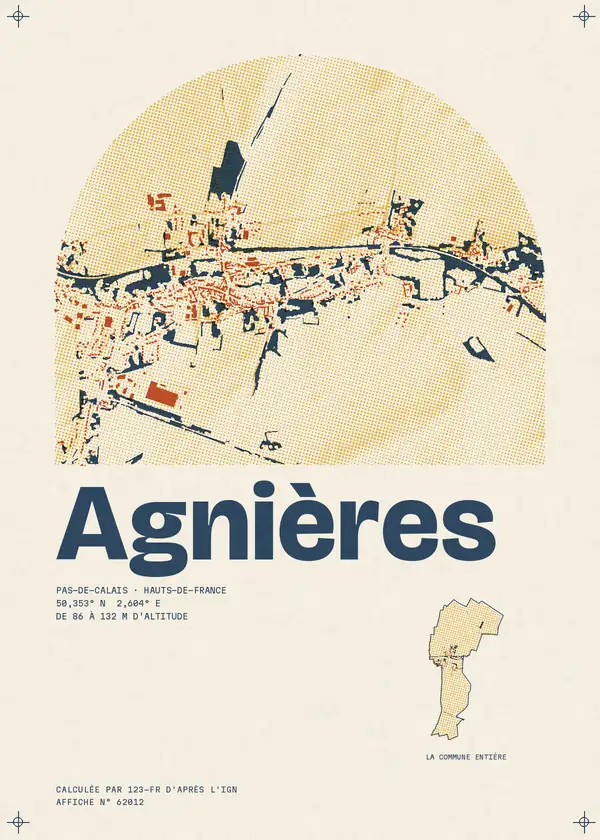 Affiche de Agnières, calculée par 123-fr d'après l'IGN