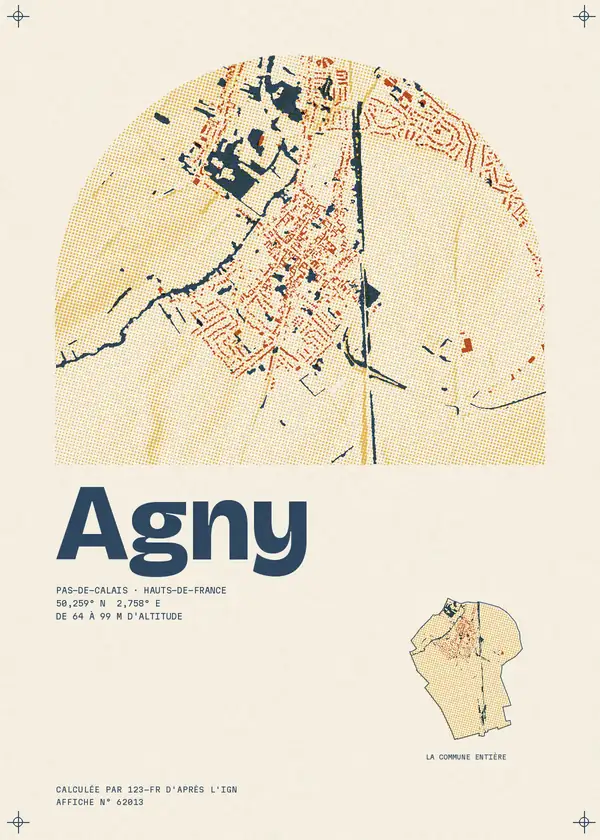 Affiche de Agny, calculée par 123-fr d'après l'IGN
