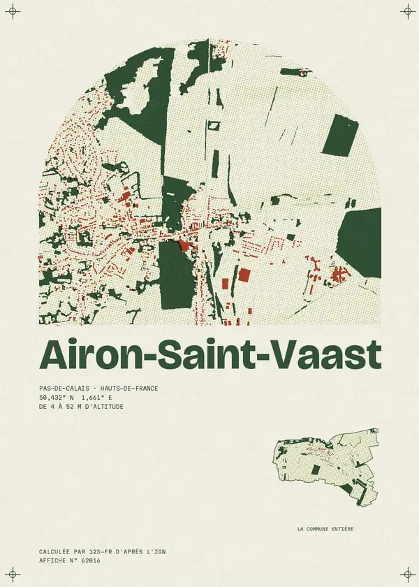 Affiche de Airon-Saint-Vaast, calculée par 123-fr d'après l'IGN