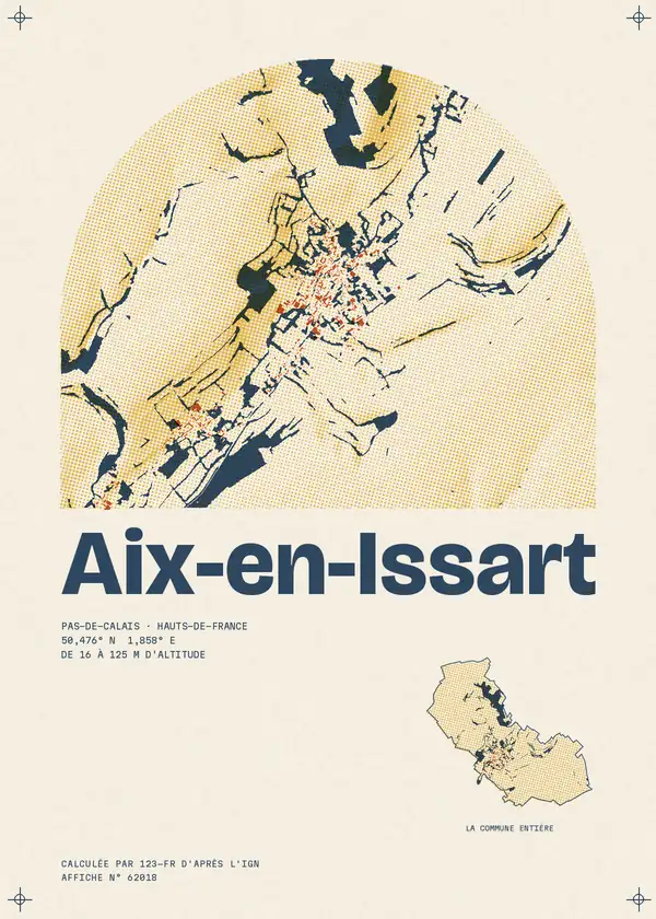 Affiche de Aix-en-Issart, calculée par 123-fr d'après l'IGN