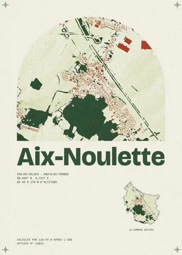 Affiche de Aix-Noulette, calculée par 123-fr d'après l'IGN