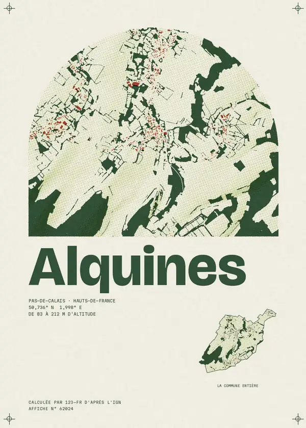 Affiche de Alquines, calculée par 123-fr d'après l'IGN