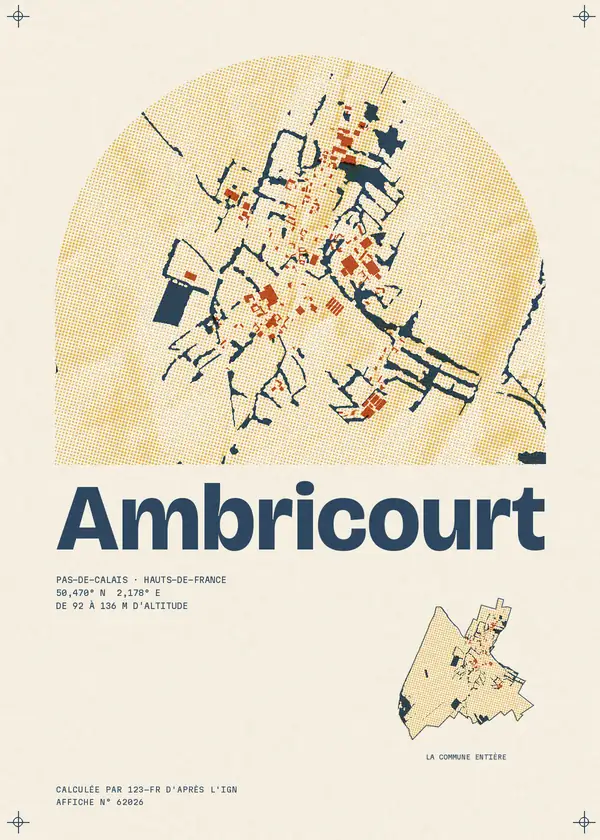 Affiche de Ambricourt, calculée par 123-fr d'après l'IGN