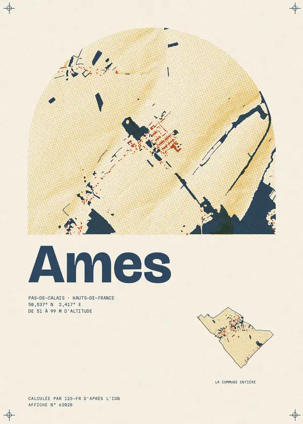 Affiche de Ames, calculée par 123-fr d'après l'IGN
