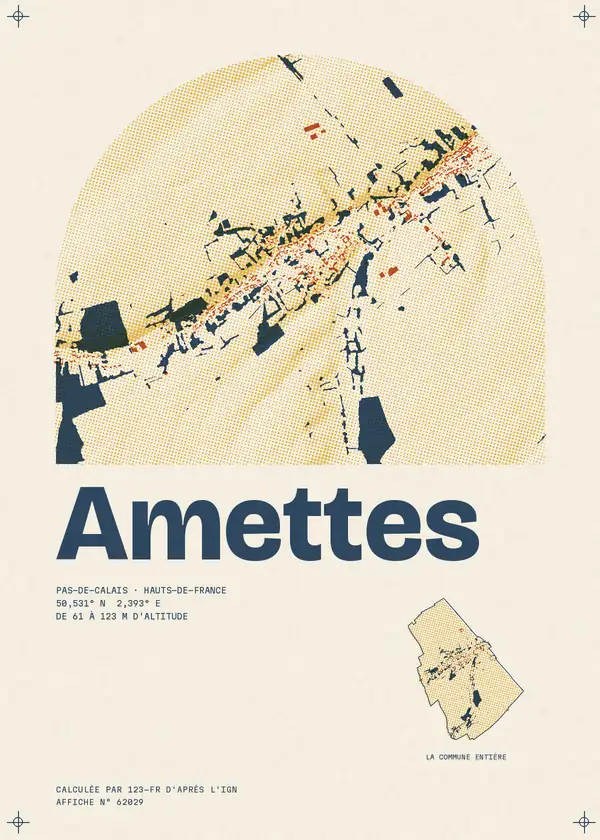 Affiche de Amettes, calculée par 123-fr d'après l'IGN