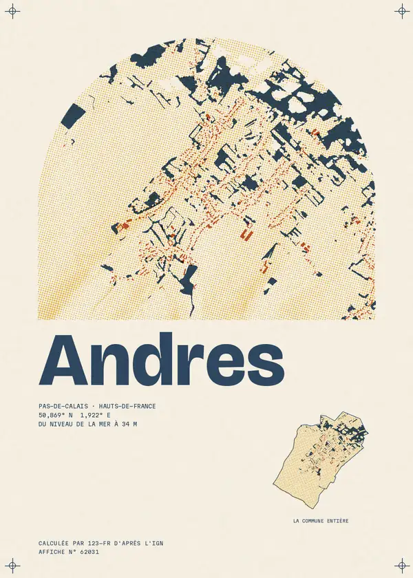 Affiche de Andres, calculée par 123-fr d'après l'IGN