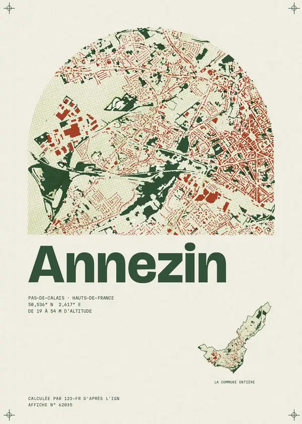 Affiche de Annezin, calculée par 123-fr d'après l'IGN