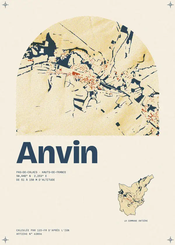 Affiche de Anvin, calculée par 123-fr d'après l'IGN