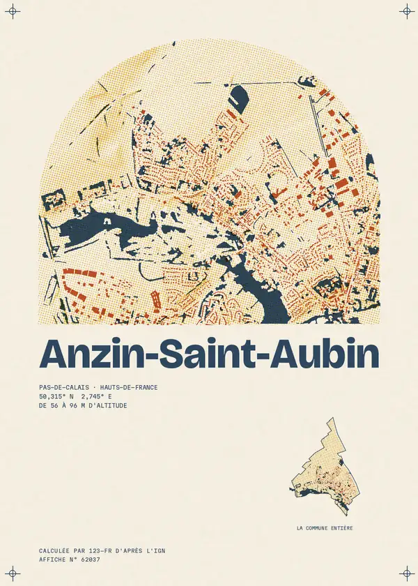 Affiche de Anzin-Saint-Aubin, calculée par 123-fr d'après l'IGN