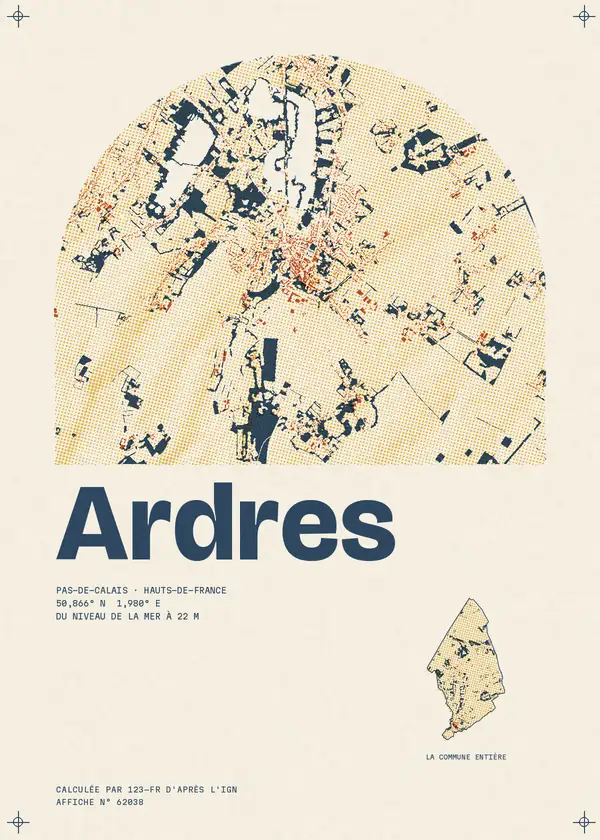 Affiche de Ardres, calculée par 123-fr d'après l'IGN