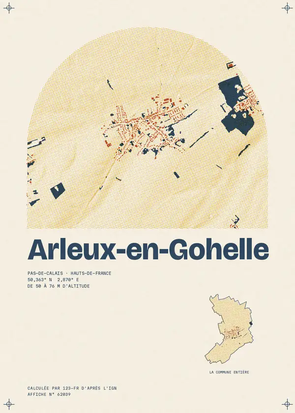 Affiche de Arleux-en-Gohelle, calculée par 123-fr d'après l'IGN