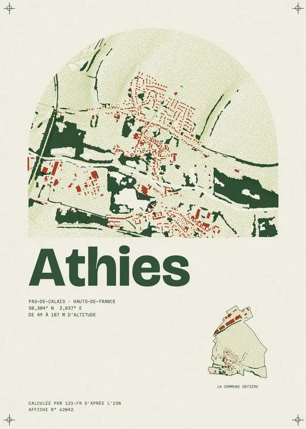Affiche de Athies, calculée par 123-fr d'après l'IGN