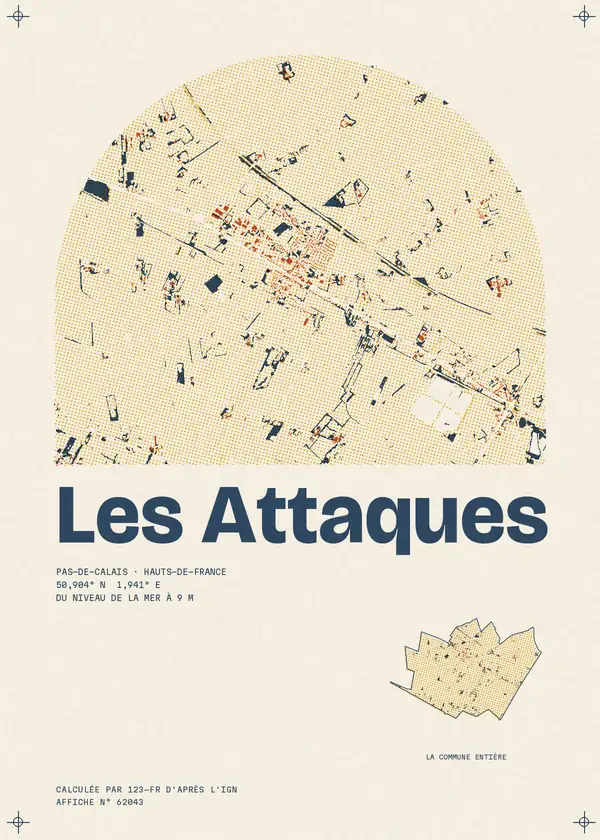 Affiche de Les Attaques, calculée par 123-fr d'après l'IGN
