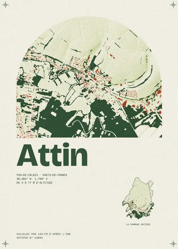 Affiche de Attin, calculée par 123-fr d'après l'IGN