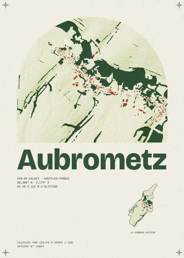 Affiche de Aubrometz, calculée par 123-fr d'après l'IGN