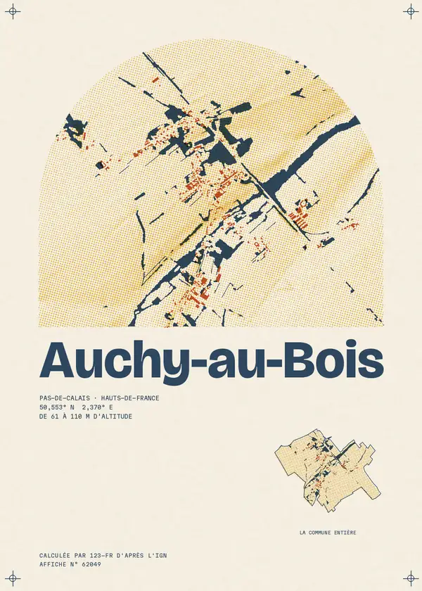 Affiche de Auchy-au-Bois, calculée par 123-fr d'après l'IGN