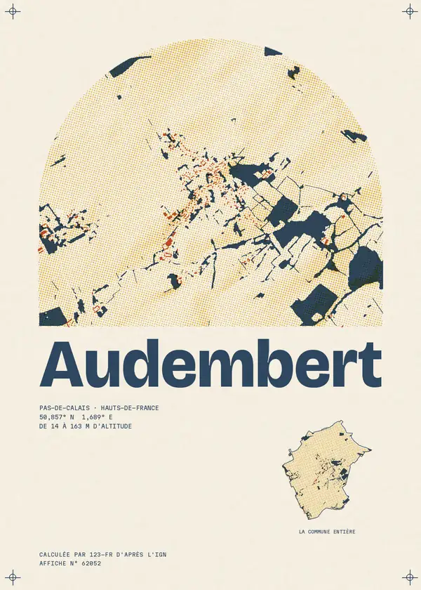 Affiche de Audembert, calculée par 123-fr d'après l'IGN