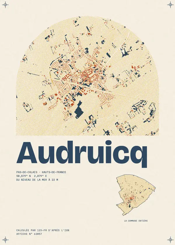 Affiche de Audruicq, calculée par 123-fr d'après l'IGN