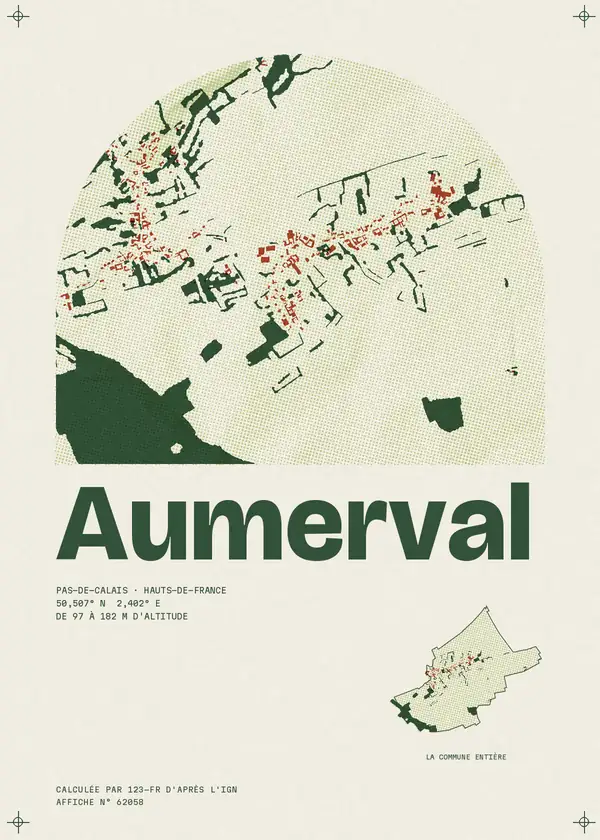 Affiche de Aumerval, calculée par 123-fr d'après l'IGN
