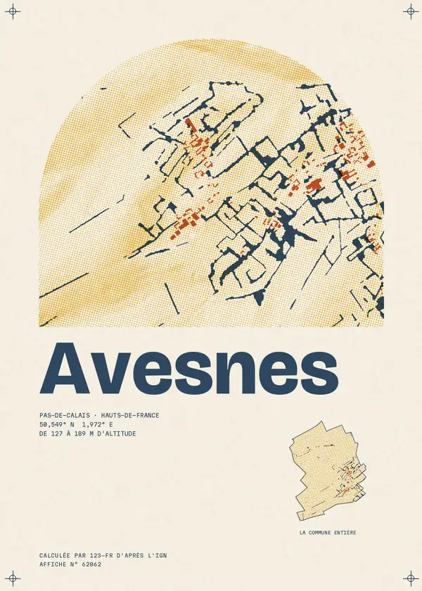 Affiche de Avesnes, calculée par 123-fr d'après l'IGN