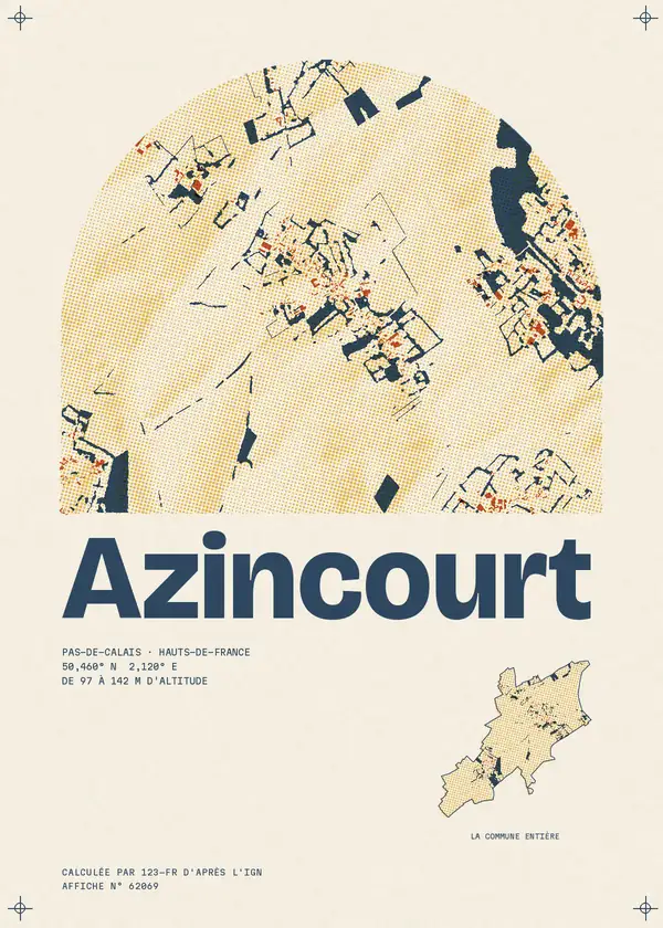 Affiche de Azincourt, calculée par 123-fr d'après l'IGN