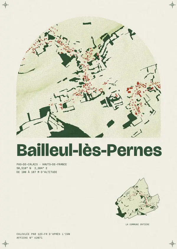 Affiche de Bailleul-lès-Pernes, calculée par 123-fr d'après l'IGN