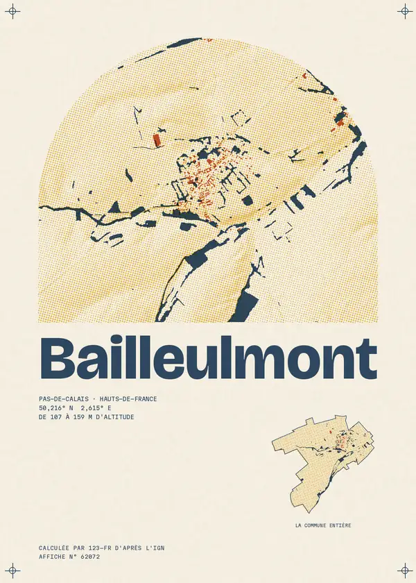 Affiche de Bailleulmont, calculée par 123-fr d'après l'IGN
