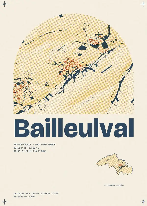 Affiche de Bailleulval, calculée par 123-fr d'après l'IGN