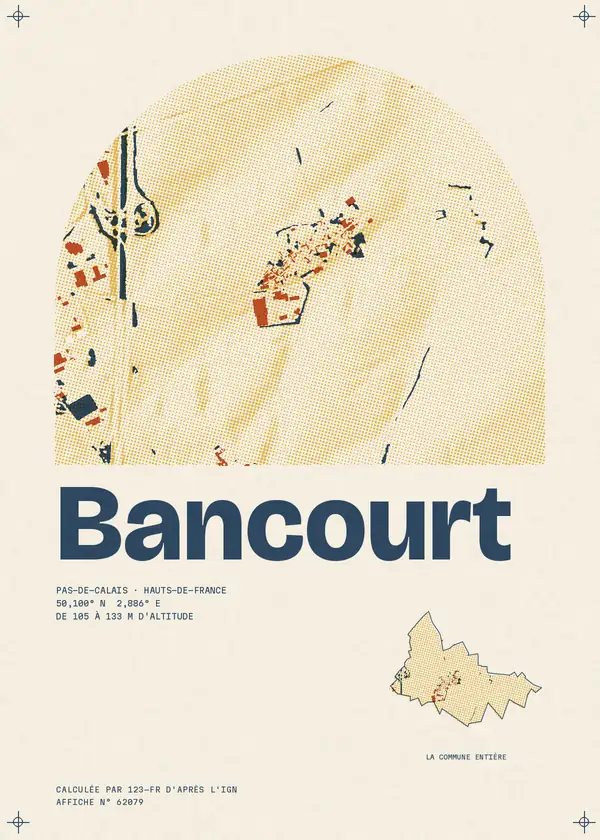 Affiche de Bancourt, calculée par 123-fr d'après l'IGN